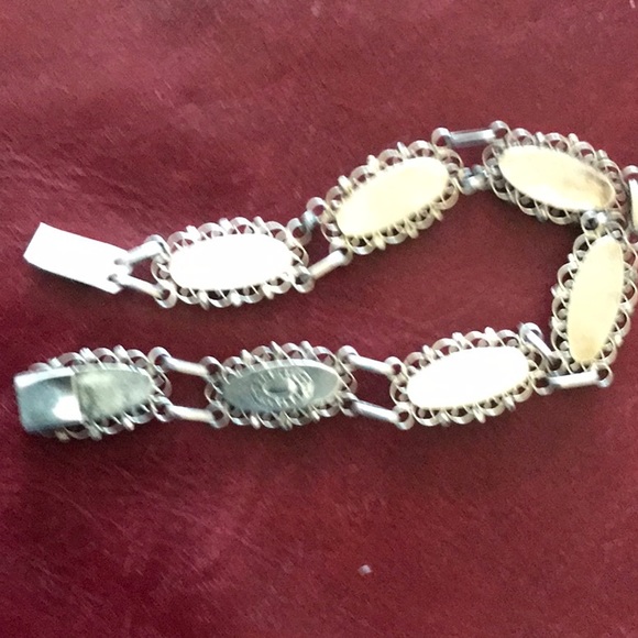 Vintage Abalone Sterling Silver Bracelet EUC - Picture 3 of 10